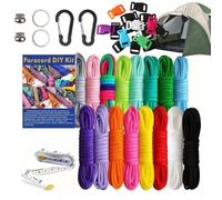 Paracord Kit 16-Color with Carabiners Non Slip DIY Survival Rope Making