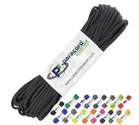 PARACORD PLANET 100 Feet Hanks Parachute 550 Cord Type III 7 Strand Paracord Black