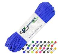 PARACORD PLANET 100 Feet Hanks Parachute 550 Cord Type III 7 Strand Paracord Electric Blue
