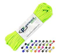 PARACORD PLANET 100 Feet Hanks Parachute 550 Cord Type III 7 Strand Paracord Neon Green