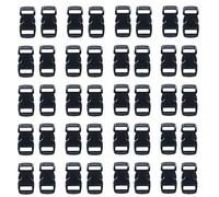Paracord Planet 3/8-Inch Black Plastic Buckles - Curved Contoured Quick Side Release Buckles for DIY, Crafting, Webbing, Bracelets, Backpacks, Tactical Bags, Gear, and More (40 Pack)