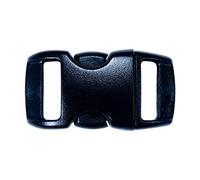 PARACORD PLANET 3/8 Inch Contoured Side Release Buckles Including Neon, Clear (Transparent), Glow in The Dark - Choose from 5, 10, 20 Packs - 30+ Colors (Black, 10 Pack)