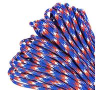 PARACORD PLANET 50 feet Mil-Spec Commercial Grade 550lb Type III Nylon Paracord Red White Blue Camo