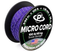 Paracord Planet Micro Paracord - Thin Braided Cord for Crafting, Fishing, and DIY Projects in 125 ft Spools - Reflective Acid Purple