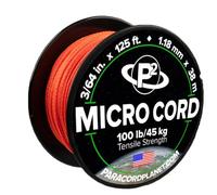 Paracord Planet Micro Paracord - Thin Braided Cord for Crafting, Fishing, and DIY Projects in 125 ft Spools - Safety Orange