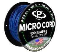 Paracord Planet Micro Paracord - Thin Braided Cord for Crafting, Fishing, and DIY Projects in 125 ft Spools - Electric Blue