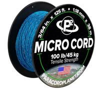 Paracord Planet Micro Paracord - Thin Braided Cord for Crafting, Fishing, and DIY Projects in 125 ft Spools - Reflective Colonial Blue