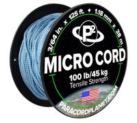 Paracord Planet Micro Paracord - Thin Braided Cord for Crafting, Fishing, and DIY Projects in 38m Spools - Light Blue