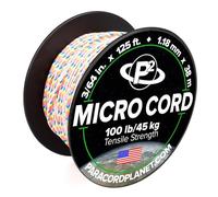 Paracord Planet Micro Paracord - Thin Braided Cord for Crafting, Fishing, and DIY Projects in 38m Spools - Light Stripe