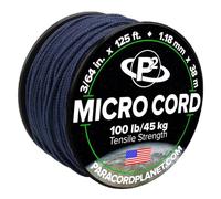 Paracord Planet Micro Paracord - Thin Braided Cord for Crafting, Fishing, and DIY Projects in 38m Spools - Midnight Blue
