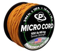 Paracord Planet Micro Paracord - Thin Braided Cord for Crafting, Fishing, and DIY Projects in 38m Spools - Goldenrod