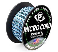 Paracord Planet Micro Paracord - Thin Braided Cord for Crafting, Fishing, and DIY Projects in 38m Spools - Blue Snake