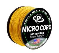 Paracord Planet Micro Paracord - Thin Braided Cord for Crafting, Fishing, and DIY Projects in 38m Spools - F.S. Yellow