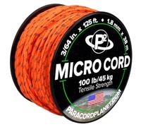 Paracord Planet Micro Paracord - Thin Braided Cord for Crafting, Fishing, and DIY Projects in 38m Spools - Reflective Neon Orange