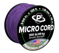 Paracord Planet Micro Paracord - Thin Braided Cord for Crafting, Fishing, and DIY Projects in 38m Spools - Royal Purple