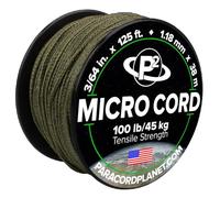 Paracord Planet Micro Paracord - Thin Braided Cord for Crafting, Fishing, and DIY Projects in 38m Spools - Olive Drab