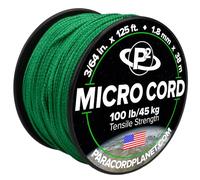 Paracord Planet Micro Paracord - Thin Braided Cord for Crafting, Fishing, and DIY Projects in 38m Spools - Kelly Green