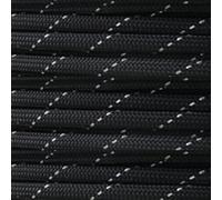 PARACORD PLANET Reflective Paracord Made of 100% Nylon with 7 Inner-Core Strands Available in 10, 25, 50, 100 Foot Lengths That is Made in The USA (Reflective Black, 100 Feet)