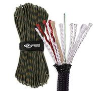 Paracord Planet Wilderness Cord - Lengths from 10 to 1000 Feet - Woodland Camo 25 ft Hanks