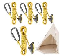 Paracord Rope, Wind Protection Rope Outdoor - Pack of 4 Camping Rope with Aluminium Alloy Carabiner, Camping Tent Tarpaulin, Climbing Utility Cable for Cycling, Outdoor Sports