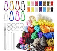 Paracord Set - Paracord 550 Nylon Cord, Paracord Rope Multifunction Includes Rope Buckle and Sewing Needles, for Outdoor Sports, Suitable for Making DIY Bracelet (26 Colours Set)