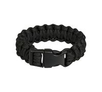 Paracord Survival Bracelet Olive, Black, Khaki, Coyote Tan, Depending on Selection, Outdoor, Approx. 2.20 cm Wide, 18 or 23 cm Long, Emergency Rope Cord (24.5 cm Black)