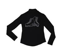 PARADICE WORLD BY SKATER FOR SKATERS Artistic Skating Jacket - Crystal Skates Design - AAA+ Quality Rhinestones, Black, S