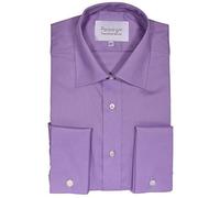 Paradigm Mens Double Cuff Pure Cotton Non Iron Formal Shirts (8501) in Purple in 15