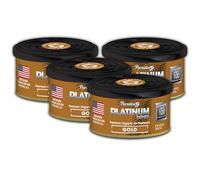 Paradise Air Platinum Car Air Freshener Can, 100 Day Long Lasting Fragrance, Eliminates Odours - For Car Interior, Home or Office - 4 Pack Gold Scent (Gold)