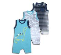 Paradise Baby Boys 3 Pack Rompers BABYGROWS EX UK Store 1-24 Months Cotton