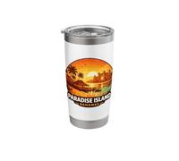 Paradise Bahamas Island Sunset Vacation Destination Stainless Steel Insulated Tumbler