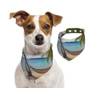 Paradise Beach Palm Trees Dog Bandanas,Summer Bandanas for Dogs Washable Adjustable Dog Triangle Scarf Bibs Cute Pet Bibs for Medium Large Dogs Puppy and Cats Small