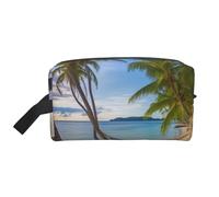 Paradise Beach Palm Trees Portable Large-Capacity Travel Toiletry Bag (Print Models) Waterproof Makeup Storage Bag for Men and Women for Business Trips, Fitness, Bathroom, Daily Storage