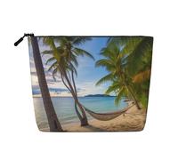 Paradise Beach Palm Trees Toiletry Bags for Women, Portable Travel Cosmetic Bag, Daily Organiser with Zipper