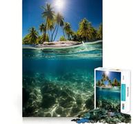 Paradise Beach Water Jigsaw Puzzles for Adults 1000 Pieces Strong Logic Toy Calming Play Clear Edge Artistic Gift (38x26cm)