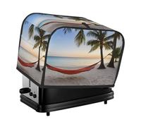 Paradise Beach With Hammock Coconut Palm Trees Print 2 Slice Toaster Cover,Bread Maker Cover Dustproof Caps For Two Slice Toaster Kitchen Appliance