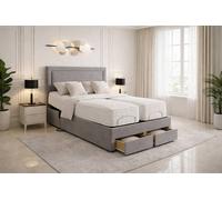 PARADISE BEDS LTD Emma Storage Electric Adjustable Mobility Bed with Mattress in Grey | Size: King PARADISE BEDS LTD Grey King