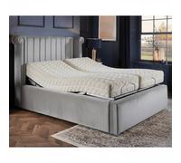 PARADISE BEDS LTD Majestic Electric Adjustable Bed With Mattress & Headboard in Silver | Size: Small Double PARADISE BEDS LTD Silver Small Double