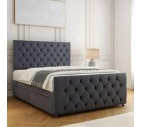 PARADISE BEDS LTD Modern Ease Divan Bed Set with storage drawers & Mattress in Grey | Size: Single PARADISE BEDS LTD Grey Single