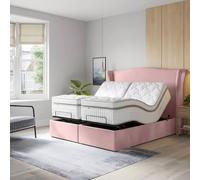 PARADISE BEDS LTD Orthopaedic Electric Adjustable Bed Set With Mattress & Headboard in Light Pink | Size: Super King PARADISE BEDS LTD Light Pink Super King