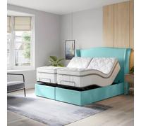 PARADISE BEDS LTD Orthopaedic Electric Adjustable Bed Set With Mattress & Headboard in Teal | Size: Super King PARADISE BEDS LTD Teal Super King