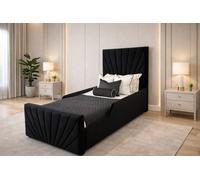 PARADISE BEDS LTD Single Upholstered Kids Bed Frame With Headboard in Black PARADISE BEDS LTD Black Single