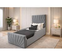 PARADISE BEDS LTD Single Upholstered Kids Bed Frame With Headboard in Silver PARADISE BEDS LTD Silver Single