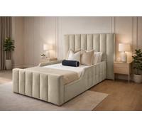 PARADISE BEDS LTD Single Wooden Upholstered Kids Bed Frame With Headboard in Cream PARADISE BEDS LTD Cream Single