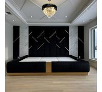 PARADISE BEDS LTD Supreme Majestic High Headboard Bed in Black | Size: Super King PARADISE BEDS LTD Black Super King