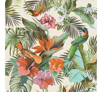 Paradise Birds Heavyweight Vinyl Textured Wallpaper Rasch Multi One Size