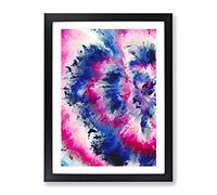 Paradise City Abstract Framed Print | A2 Black Framed Wall Art | Ready to Hang | Abstract Cityscape Picture | Living Room Bedroom Lounge Office