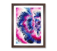 Paradise City Abstract Framed Print | A2 Walnut Framed Wall Art | Ready to Hang | Abstract Cityscape Picture | Living Room Bedroom Lounge Office