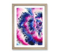 Paradise City Abstract Framed Print for Living Room Bedroom Home Office Décor, Wall Art Picture Ready to Hang, Oak A4 Frame (34 x 25 cm)