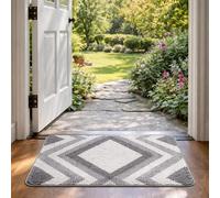 Paradise Door Mat - Soft, Machine Washable Dirt Trapper Rug - Rubber Backed Floor Mat -Heavy Duty Non Slip Doormats, Super Absorbent Front Door Mat, Entrance Rug (Grey, 50x80)